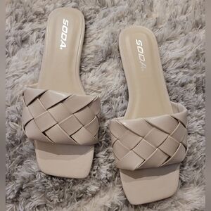 Soda Taupe Braided Sandal